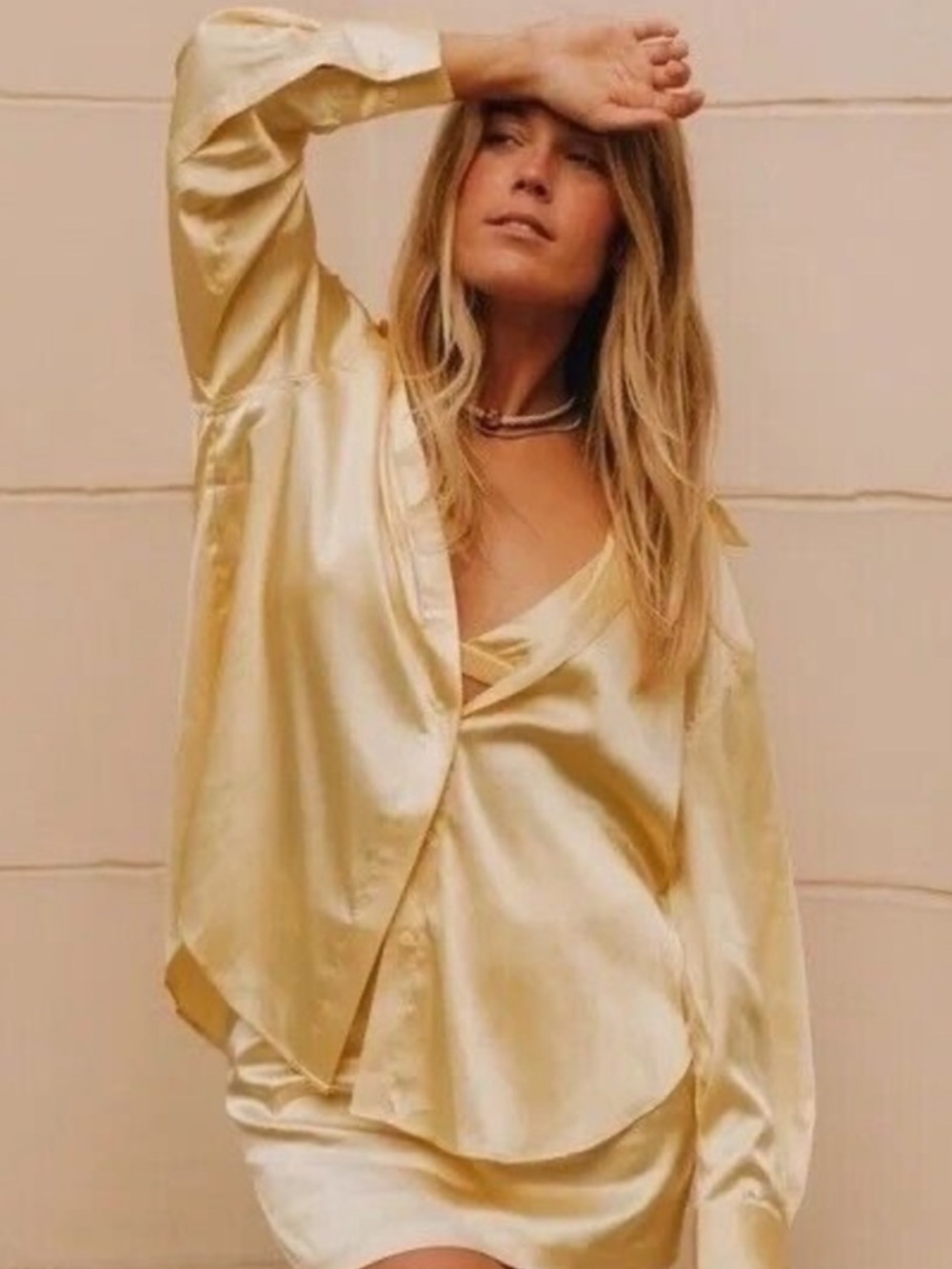 Daily Drills Satin Golden Yellow Blouse